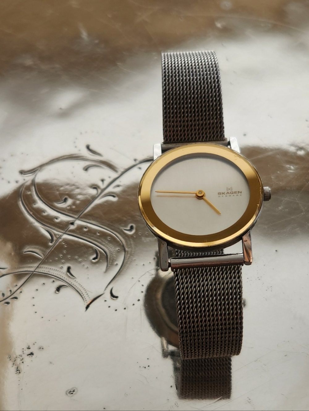 Skagen Gold and Silver Mesh Watch